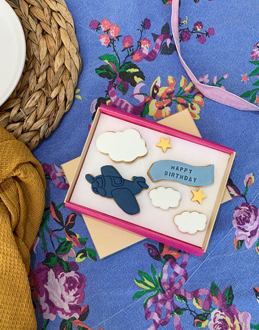 Mini Birthday Aeroplane Letterbox Biscuits