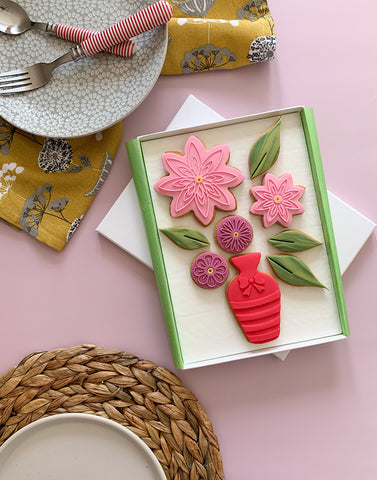 bouquet of flowers themed oced letterbox biscuits